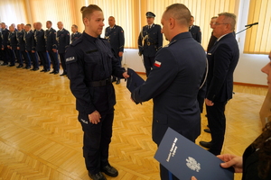 uroczystość ślubowania nowo przyjętych policjantów z udziałem między innymi Komendanta Wojewódzkiego Policji w Bydgoszczy, Wicewojewody Kujawsko-Pomorskiego oraz Kapelana kujawsko-pomorskiej Policji