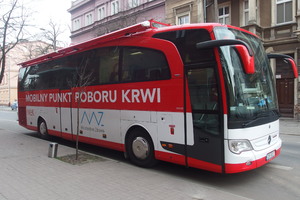 Ambulans do poboru krwi.