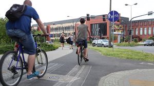 Widoczne ścieżki rowerowe