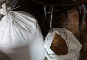 Worki wypełnione tytoniem