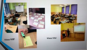 tablica ze zdjęciami uczniów którzy wzięli udział w projekcie