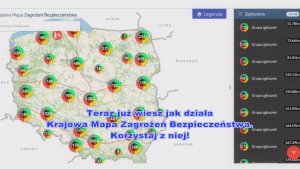 widok na mapę Polski z naniesionymi sygnałami KMZB