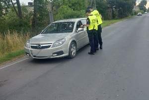 służby rozmawiają z kierowcą