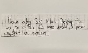 treść z  listu