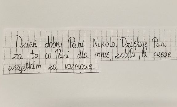 treść z  listu