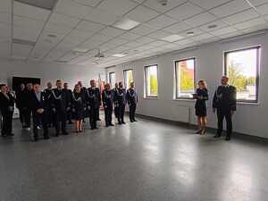 Zbiórka w siedzibie KPP w Inowrocławiu z udziałem Komendanta Wojewódzkiego Policji w Bydgoszczy w sprawie zmian kadrowych kierownictwa komendy