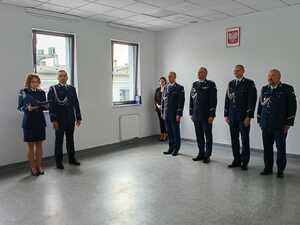 Zbiórka w siedzibie KPP w Inowrocławiu z udziałem Komendanta Wojewódzkiego Policji w Bydgoszczy w sprawie zmian kadrowych kierownictwa komendy