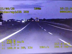 obwodnica Inowrocławia, nagranie z przekroczenia prędkości o 116km/h
